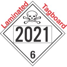 Poison Toxic Class 6.1 UN2021 Tagboard DOT Placard