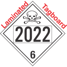 Poison Toxic Class 6.1 UN2022 Tagboard DOT Placard