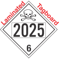 Poison Toxic Class 6.1 UN2025 Tagboard DOT Placard