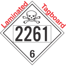 Poison Toxic Class 6.1 UN2261 Tagboard DOT Placard