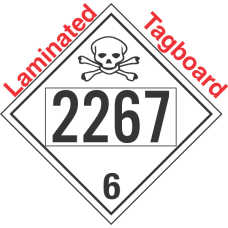 Poison Toxic Class 6.1 UN2267 Tagboard DOT Placard