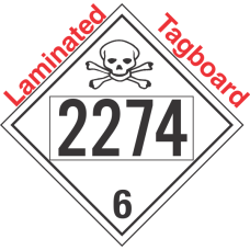 Poison Toxic Class 6.1 UN2274 Tagboard DOT Placard