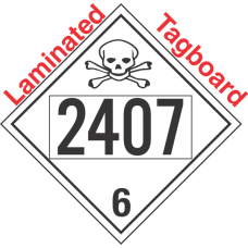 Poison Toxic Class 6.1 UN2407 Tagboard DOT Placard