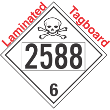 Poison Toxic Class 6.1 UN2588 Tagboard DOT Placard