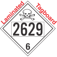 Poison Toxic Class 6.1 UN2629 Tagboard DOT Placard