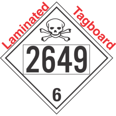 Poison Toxic Class 6.1 UN2649 Tagboard DOT Placard