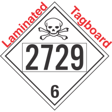 Poison Toxic Class 6.1 UN2729 Tagboard DOT Placard