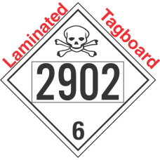 Poison Toxic Class 6.1 UN2902 Tagboard DOT Placard