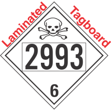 Poison Toxic Class 6.1 UN2993 Tagboard DOT Placard