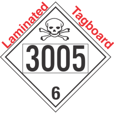 Poison Toxic Class 6.1 UN3005 Tagboard DOT Placard