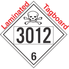 Poison Toxic Class 6.1 UN3012 Tagboard DOT Placard