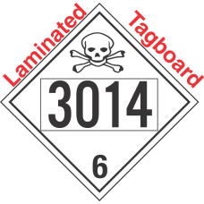Poison Toxic Class 6.1 UN3014 Tagboard DOT Placard