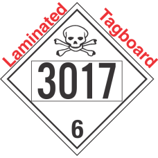 Poison Toxic Class 6.1 UN3017 Tagboard DOT Placard