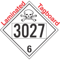 Poison Toxic Class 6.1 UN3027 Tagboard DOT Placard