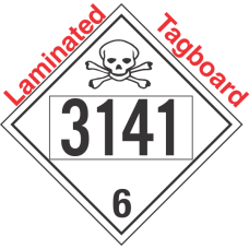 Poison Toxic Class 6.1 UN3141 Tagboard DOT Placard