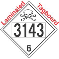 Poison Toxic Class 6.1 UN3143 Tagboard DOT Placard