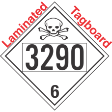 Poison Toxic Class 6.1 UN3290 Tagboard DOT Placard