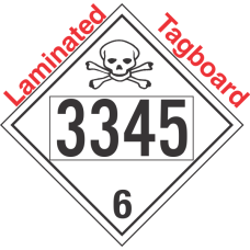 Poison Toxic Class 6.1 UN3345 Tagboard DOT Placard