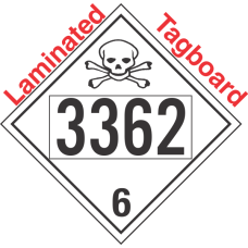 Poison Toxic Class 6.1 UN3362 Tagboard DOT Placard