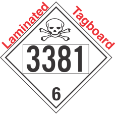 Poison Toxic Class 6.1 UN3381 Tagboard DOT Placard