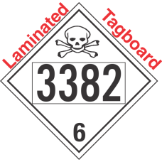Poison Toxic Class 6.1 UN3382 Tagboard DOT Placard