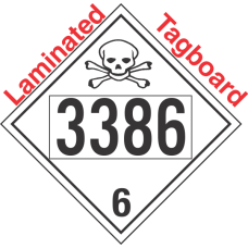 Poison Toxic Class 6.1 UN3386 Tagboard DOT Placard