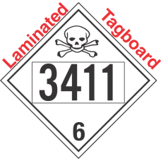 Poison Toxic Class 6.1 UN3411 Tagboard DOT Placard