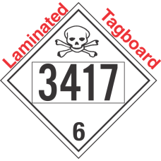 Poison Toxic Class 6.1 UN3417 Tagboard DOT Placard