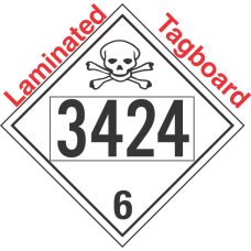 Poison Toxic Class 6.1 UN3424 Tagboard DOT Placard