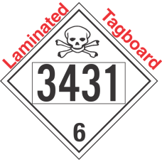Poison Toxic Class 6.1 UN3431 Tagboard DOT Placard