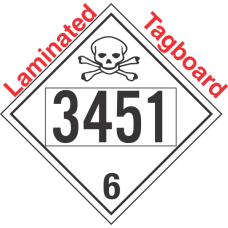 Poison Toxic Class 6.1 UN3451 Tagboard DOT Placard