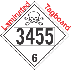 Poison Toxic Class 6.1 UN3455 Tagboard DOT Placard