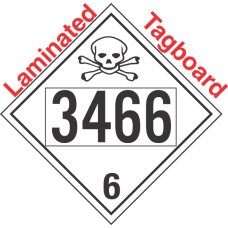 Poison Toxic Class 6.1 UN3466 Tagboard DOT Placard