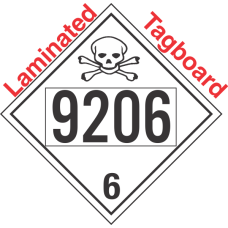 Poison Toxic Class 6.1 UN9206 Tagboard DOT Placard