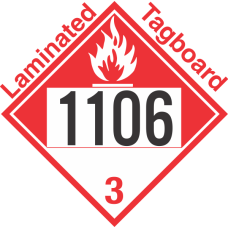 Combustible Class 3 UN1106 Tagboard DOT Placard