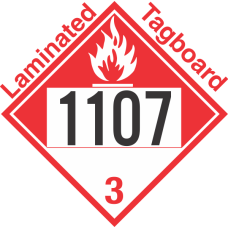 Combustible Class 3 UN1107 Tagboard DOT Placard