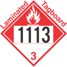 Combustible Class 3 UN1113 Tagboard DOT Placard