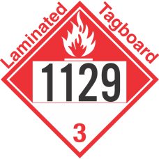 Combustible Class 3 UN1129 Tagboard DOT Placard