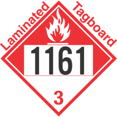 Combustible Class 3 UN1161 Tagboard DOT Placard
