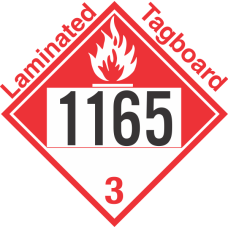 Combustible Class 3 UN1165 Tagboard DOT Placard