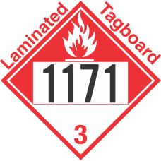 Combustible Class 3 UN1171 Tagboard DOT Placard