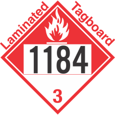 Combustible Class 3 UN1184 Tagboard DOT Placard