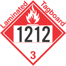 Combustible Class 3 UN1212 Tagboard DOT Placard