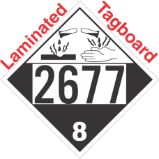 Corrosive Class 8 UN2677 Tagboard DOT Placard