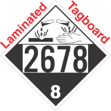 Corrosive Class 8 UN2678 Tagboard DOT Placard