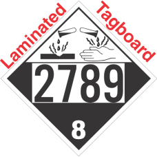 Corrosive Class 8 UN2789 Tagboard DOT Placard
