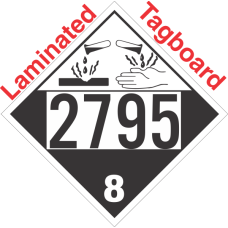 Corrosive Class 8 UN2795 Tagboard DOT Placard
