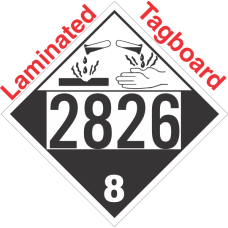 Corrosive Class 8 UN2826 Tagboard DOT Placard