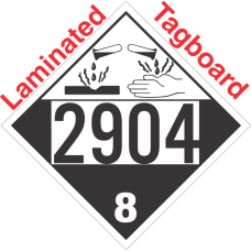 Corrosive Class 8 UN2904 Tagboard DOT Placard
