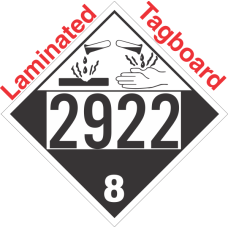 Corrosive Class 8 UN2922 Tagboard DOT Placard